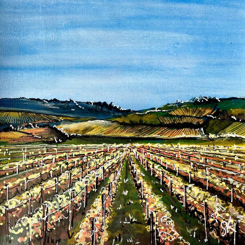 Peinture L'automne arrive des les vignobles bourguignons par Touras Sophie-Kim  | Tableau Réalisme Urbain Architecture Acrylique