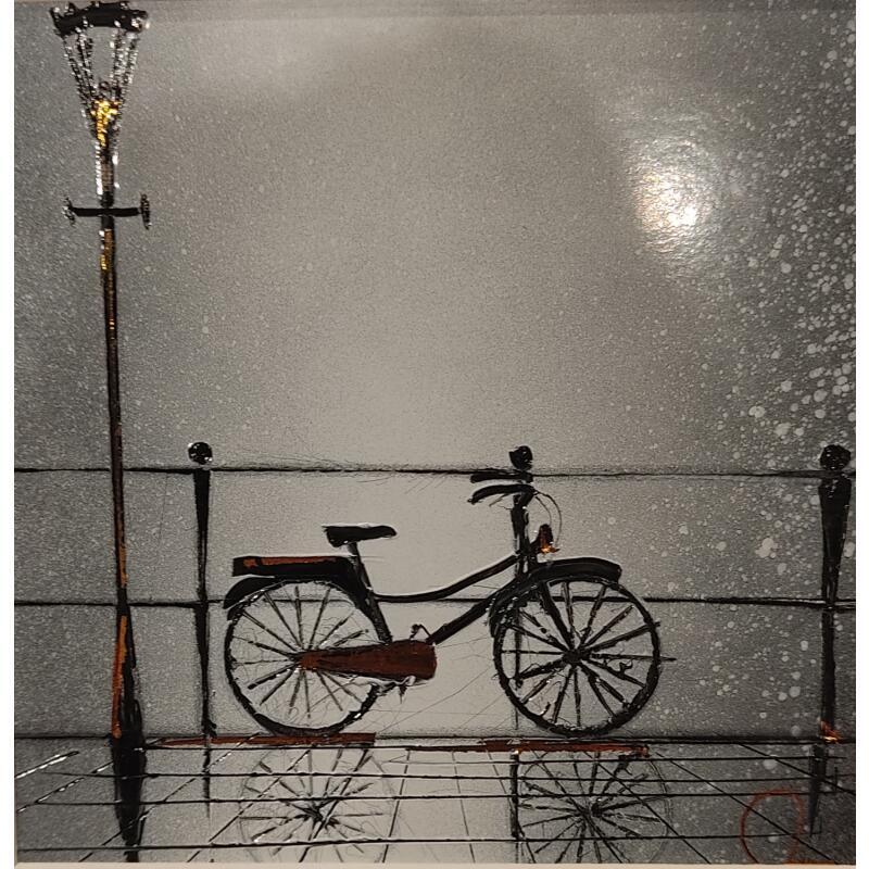 Painting Miss you by Rey Julien | Painting Figurative Gold leaf