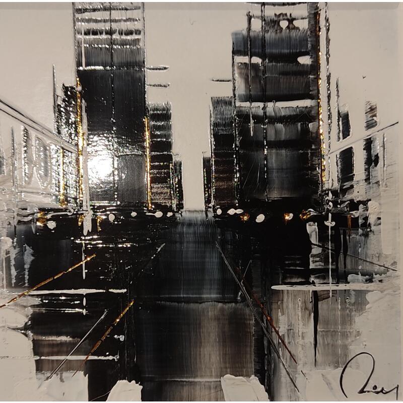 Painting Go down the road by Rey Julien | Painting Figurative Gold leaf