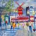 Painting Une belle soirée au moulin rouge à Paris  by Degabriel Véronique | Painting Figurative Landscapes Urban Life style Oil