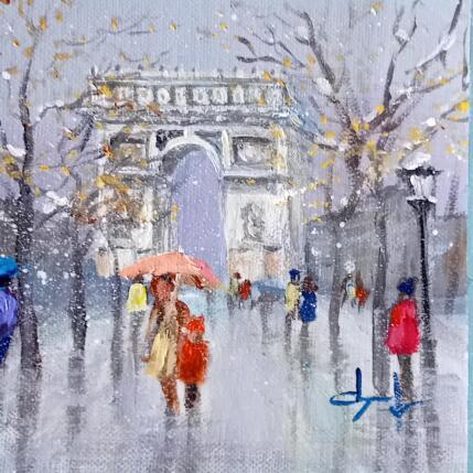 Painting Les champs Élysées en hiver by Degabriel Véronique | Painting Impressionism Oil Landscapes, Life style, Urban