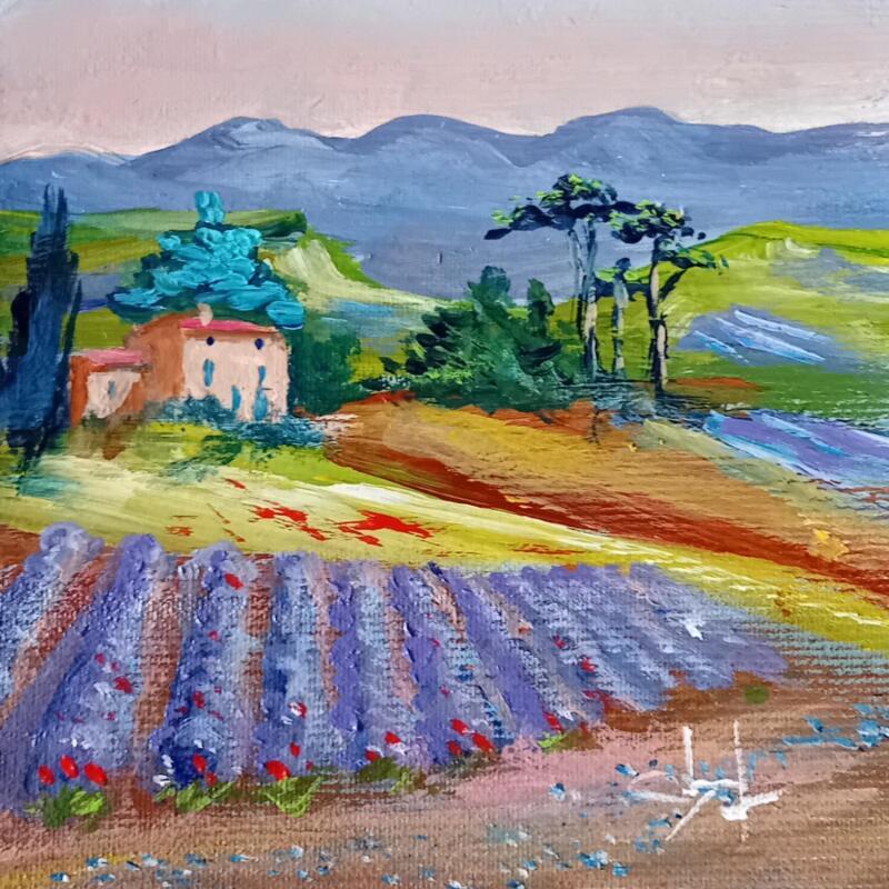 Painting Lavandes dans le Luberon en Provence  by Degabriel Véronique | Painting Impressionism Landscapes Oil