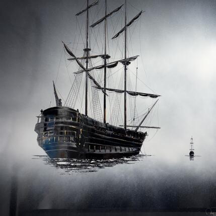 Painting Voyage by Rey Julien | Painting Figurative Gold leaf