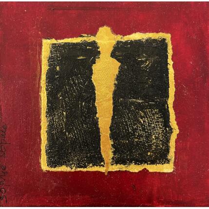 Peinture Rubi d'or par Rocco Sophie | Tableau Art Singulier Acrylique, Collage, Sable