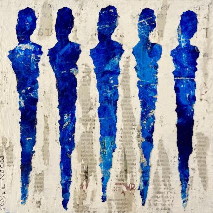 Peinture Les fées magiques par Rocco Sophie | Tableau Art Singulier Acrylique, Collage, Sable