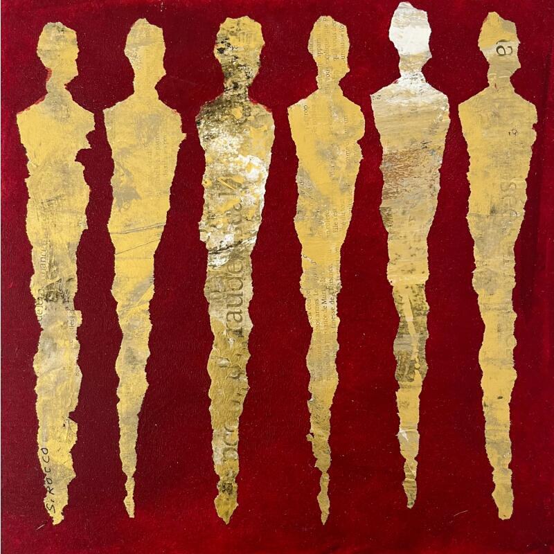 Pintura De cinabre et d'or por Rocco Sophie | Pintura Arte bruto Acrílico Collage Arena