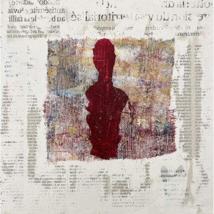 Peinture L'écrivain par Rocco Sophie | Tableau Art Singulier Acrylique, Collage, Sable