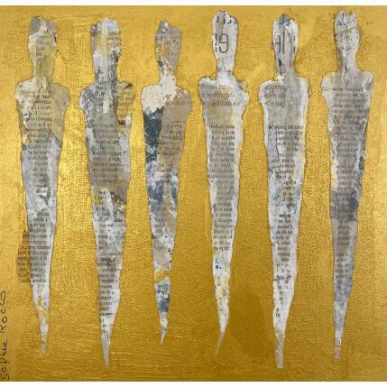 Peinture L'homme de lettres par Rocco Sophie | Tableau Art Singulier Acrylique, Collage, Sable