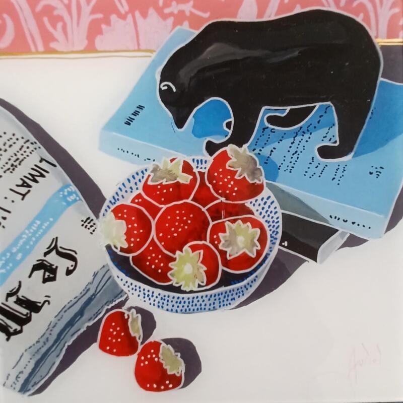 Pintura François ne mangeait que des fruits de saison por Auriol Philippe | Pintura Figurativo Naturalezas muertas Plexiglás Acrílico Posca