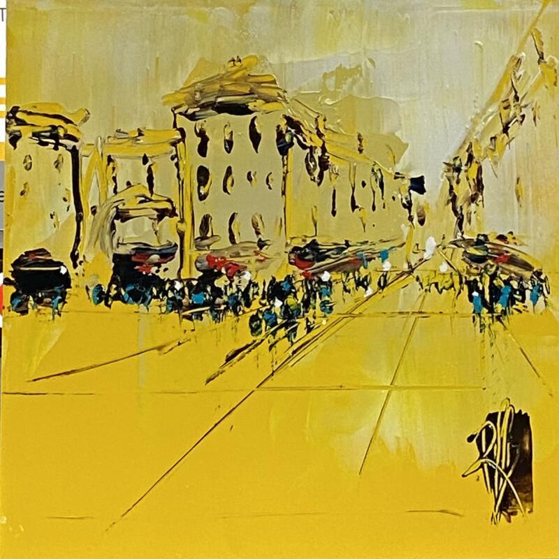 Painting Au loin by Raffin Christian | Painting Figurative Urban Oil