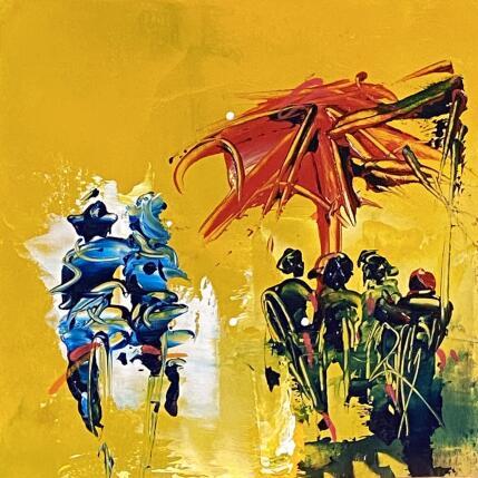 Painting Sous le parasol by Raffin Christian | Painting Figurative Oil Life style