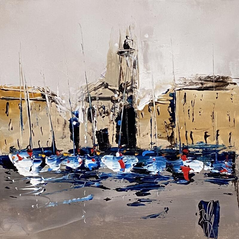 Pintura Le port por Raffin Christian | Pintura Figurativo Urbano Aceite