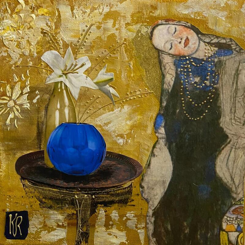 Painting Lola by Romanelli Karine | Painting Figurative Portrait Life style Acrylic Gluing