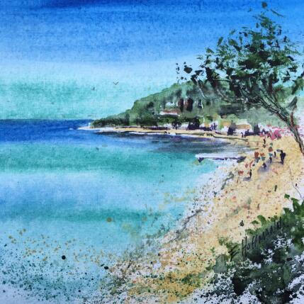 Painting St Jean Cap Ferrat Silence Bleu by Hoffmann Elisabeth | Painting Figurative Watercolor Marine
