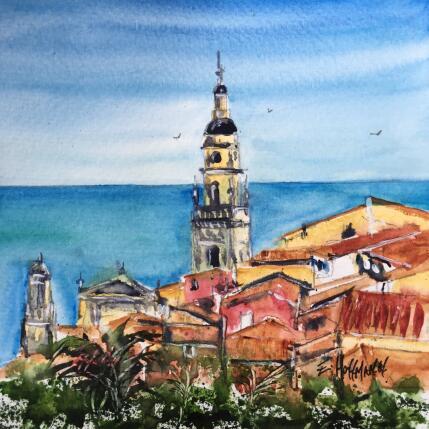 Painting Menton doré by Hoffmann Elisabeth | Painting Figurative Watercolor Urban