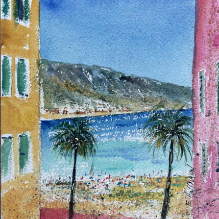 Painting Nice appel du large  by Hoffmann Elisabeth | Painting Figurative Watercolor Urban