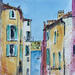 Painting Nice échappées bleues by Hoffmann Elisabeth | Painting Figurative Urban Watercolor