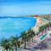 Painting Nice Promenade des anglais mer et ciel  by Hoffmann Elisabeth | Painting Figurative Urban Watercolor