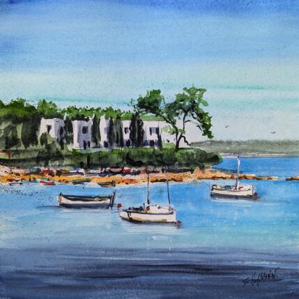 Painting Cap d'Antibes la villa d'aujourd'hui by Hoffmann Elisabeth | Painting Figurative Watercolor Marine, Pop icons, Urban