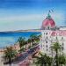 Painting Nice Negresco splendide  by Hoffmann Elisabeth | Painting Figurative Urban Watercolor