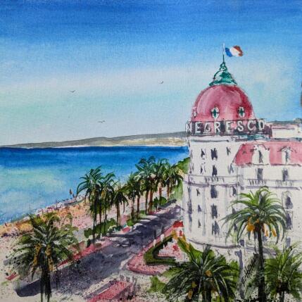 Painting Nice Negresco splendide by Hoffmann Elisabeth | Painting Figurative Watercolor Pop icons, Urban