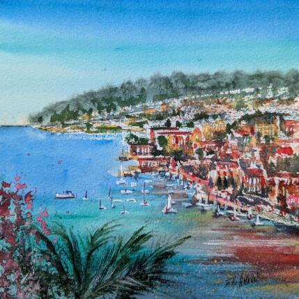 Painting Villefranche sur mer reflets by Hoffmann Elisabeth | Painting Figurative Watercolor Marine, Pop icons