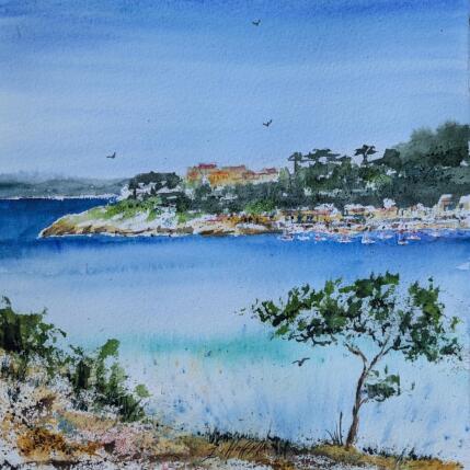 Painting Porquerolles douceur d'été by Hoffmann Elisabeth | Painting Figurative Watercolor Marine, Pop icons, Urban