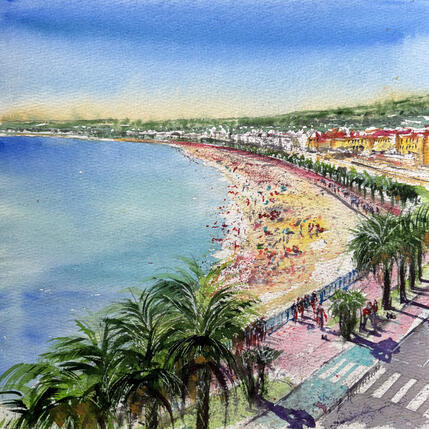 Painting Nice Promenade baignade  by Hoffmann Elisabeth | Painting