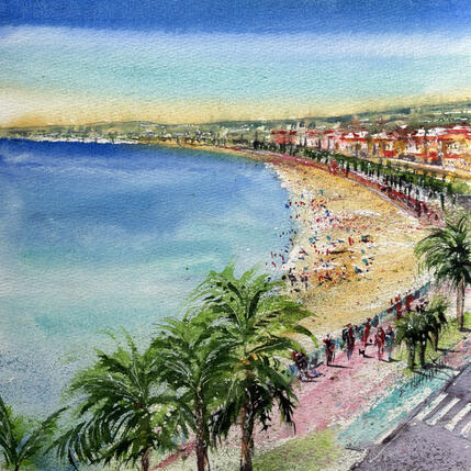 Painting Nice Promenade belle soirée  by Hoffmann Elisabeth | Painting