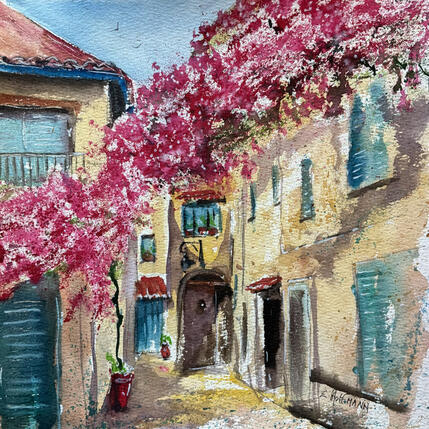Painting Nice ruelle aux bougainvilliers  by Hoffmann Elisabeth | Painting