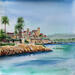 Painting Antibes by Hoffmann Elisabeth | Painting Figurative Urban Watercolor