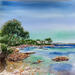 Painting Cap d'Antibes by Hoffmann Elisabeth | Painting Figurative Urban Watercolor