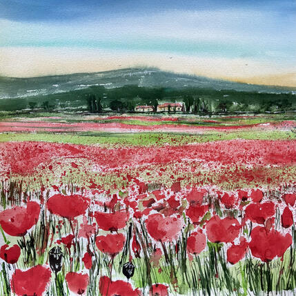 Painting Coquelicots de Provence by Hoffmann Elisabeth | Painting