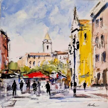 Gemälde le cours saleya von Poumelin Richard | Gemälde Figurativ Acryl, Öl Landschaften, Pop-Ikonen