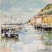 Painting nice au port by Poumelin Richard | Painting Figurative Landscapes Oil