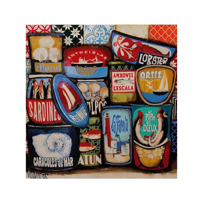 Gemälde Latas marineras von Villanueva Puigdelliura Natalia | Gemälde Figurativ