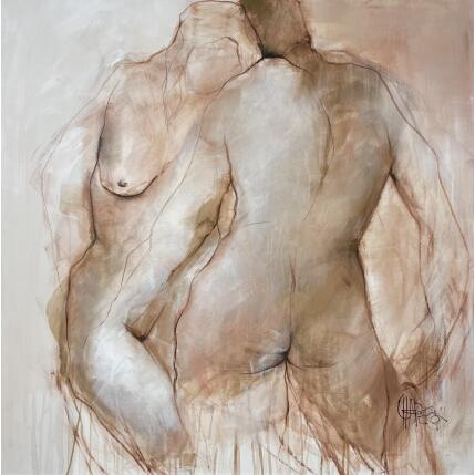 Peinture Tendresse par Chaperon Martine | Tableau Figuratif Acrylique Nu