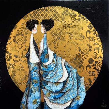 Peinture Jacinthe et Basile par Blais Delphine | Tableau Figuratif Acrylique, Collage Scènes de vie