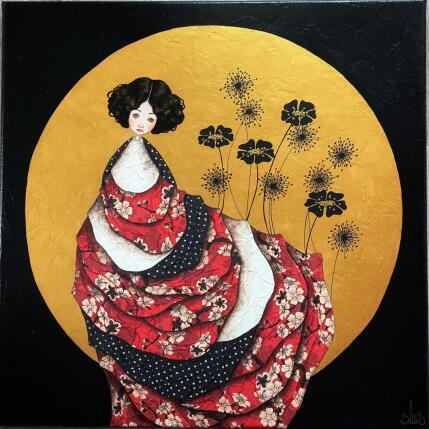 Peinture Mei Fleurs de prunier par Blais Delphine | Tableau Figuratif Acrylique, Collage