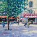 Pintura TERRASSES RUE SAINT MARTIN, LE MARAIS por Euger | Pintura Figurativo Sociedad Urbano Life style Aceite