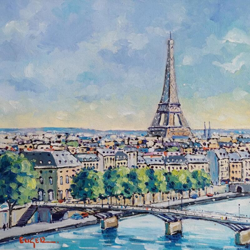 Gemälde PARIS von Euger | Gemälde Figurativ Landschaften Urban Architektur Öl