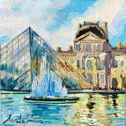 Peinture Sunlit Louvre  par Xanlar | Tableau Impressionnisme Huile Architecture, Paysages, Urbain