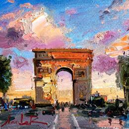 Peinture Triumphal Paris par Xanlar | Tableau Impressionnisme Huile Architecture, Paysages, Urbain