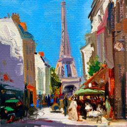 Gemälde Parisian Morning  von Xanlar | Gemälde Impressionismus Öl Architektur, Urban