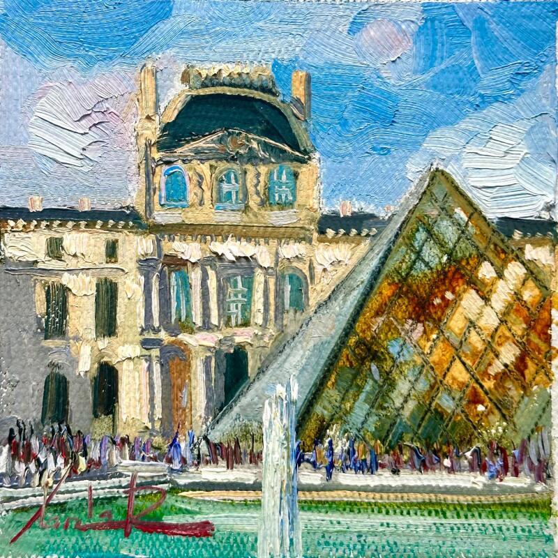Peinture Timeless Louvre par Xanlar | Tableau Impressionnisme Urbain Architecture Huile