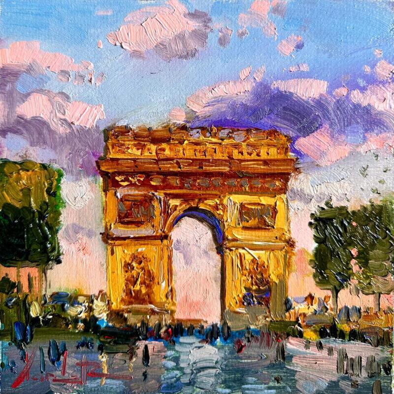 Peinture Arc Éternel par Xanlar | Tableau Impressionnisme Paysages Urbain Architecture Huile