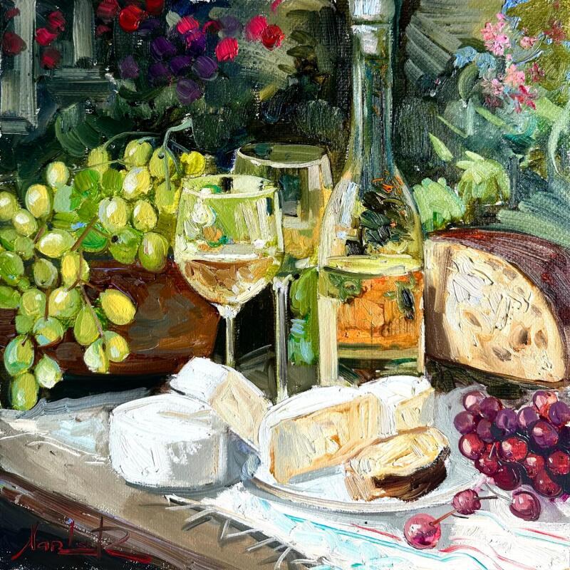 Peinture Dégustation d’Été  par Xanlar | Tableau Impressionnisme Nature Scènes de vie Natures mortes Huile