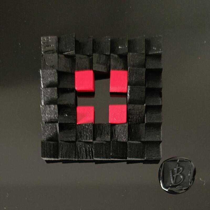 Painting San Salvador  by Bauquel Véronique | Painting Abstract Minimalist Gluing