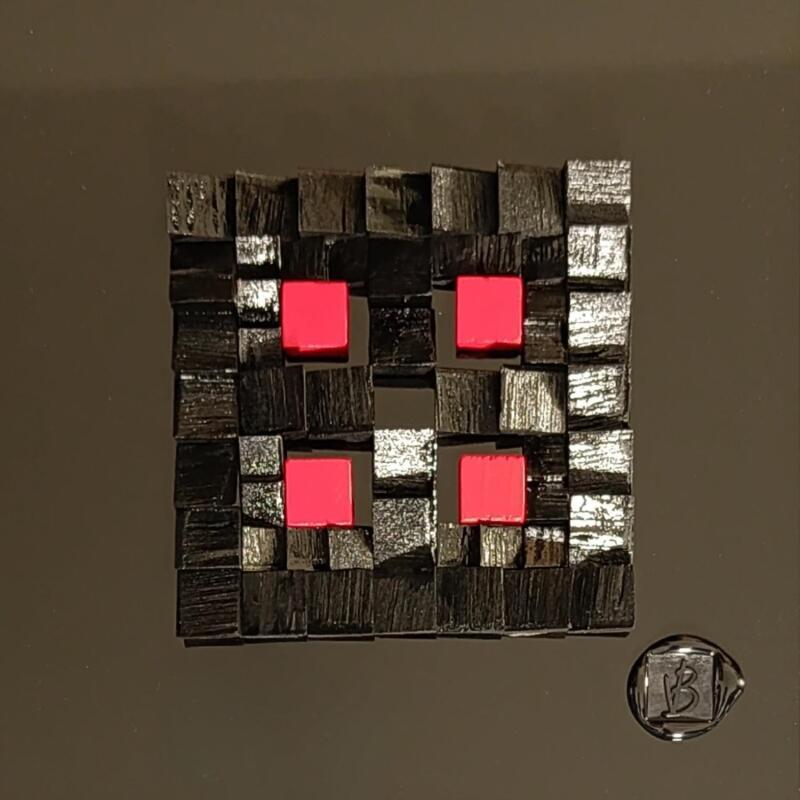 Painting San Antonio by Bauquel Véronique | Painting Abstract Minimalist Gluing