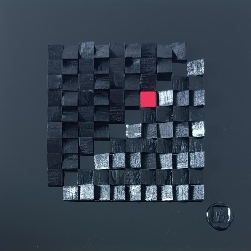 Peinture San Sebastien par Bauquel Véronique | Tableau Abstrait Minimaliste Collage